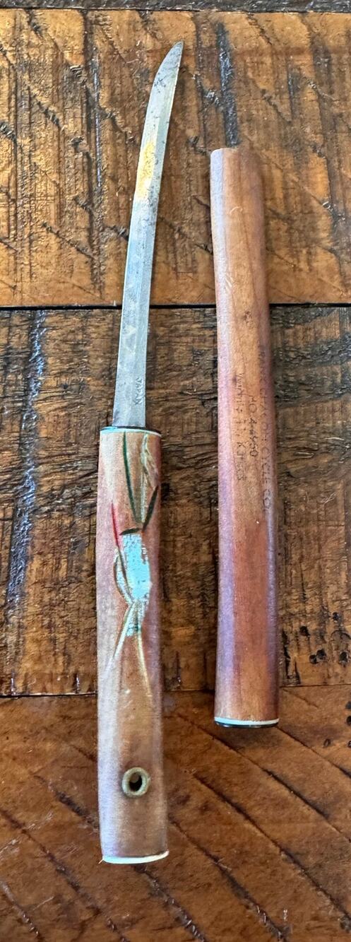 Vtg Samurai Sword Letter Opener Wood Handle/Sheath Made in Japan
